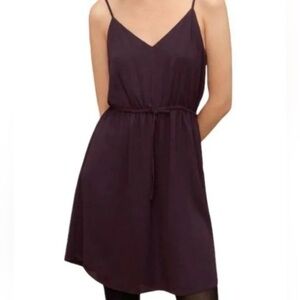 Aritzia Babaton Casimir Deep Purple 100% Silk Mini Dress Size XS